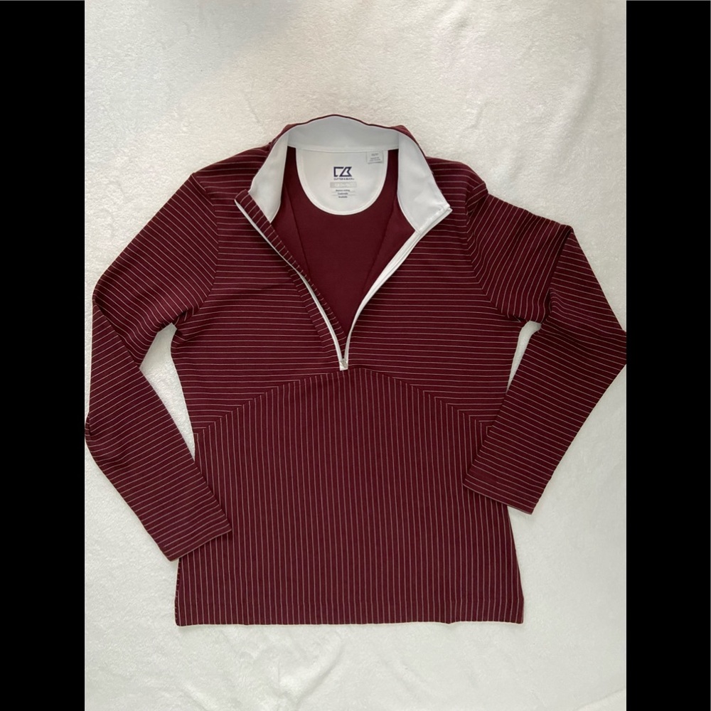 WOMENS CUTTER BUCK 3/4 ZIP GOLF PULLOVER.